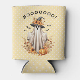 Enfriador De Latas Fall Fantasma de Halloween con calabazas y girasol