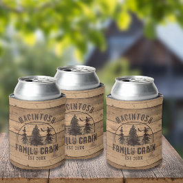 Enfriador De Latas Familia Cabina Nombre Madera Rústica Personalizada