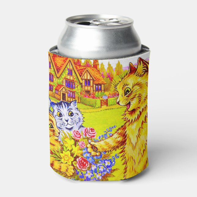 Enfriador De Latas Familia Cat en el Jardín (Lata Anverso)