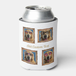 Enfriador De Latas Familia de Mascotas de perros con marco de color v