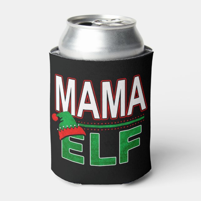 Enfriador De Latas Familia Elf | Festividad de los Navidades Mama Elf (Lata Anverso)