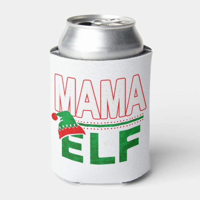 Enfriador De Latas Familia Elf | Festividad de los Navidades Mama Elf (Lata Anverso)
