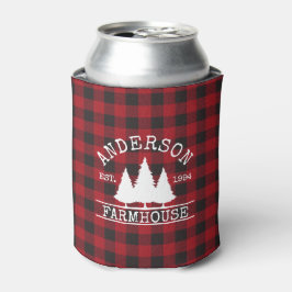 Enfriador De Latas Familia Farmhouse Nombre Red Buffalo Plaid