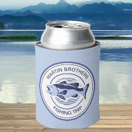 Enfriador De Latas Familia personalizado Viaje de pesca Pescador Blue