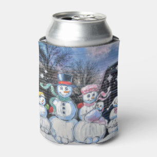 Enfriador De Latas Familia Snowman