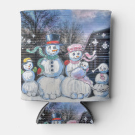 Enfriador De Latas Familia Snowman