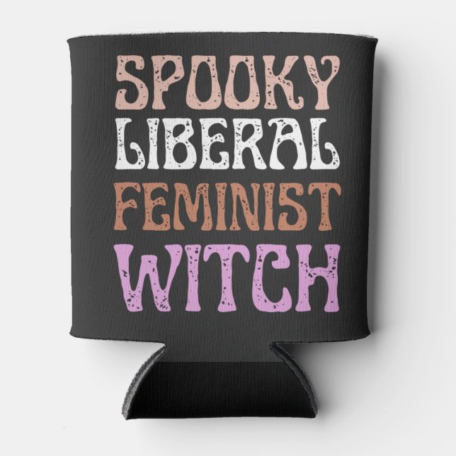 Enfriador De Latas Famosa feminista liberal, divertida política (Anverso)