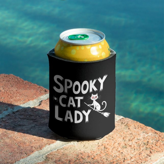 Enfriador De Latas Famoso gato, mamá espantada, gato, dama de Hallowe (Piscina in situ)