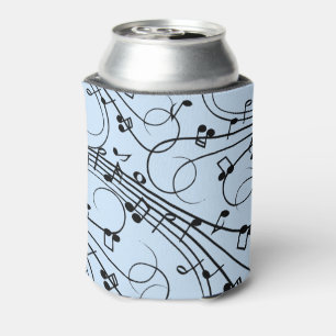Enfriador De Latas Fancy Music Notes Blue