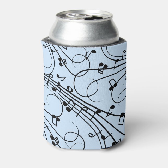 Enfriador De Latas Fancy Music Notes Blue (Reverso de la lata)