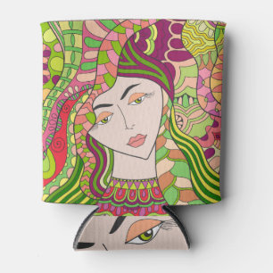 Enfriador De Latas Fantasía: Abstracta gente de primavera.