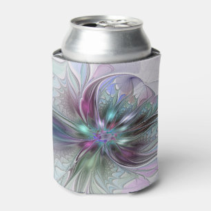 Enfriador De Latas Fantasia abstracta moderna y colorida de flor frac