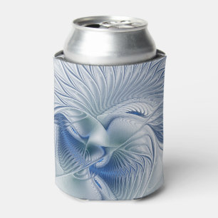 Enfriador De Latas Fantasía dinámica abstracta tonos azules arte frac