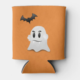 Enfriador De Latas Fantasma con colmillos y murciélago negro