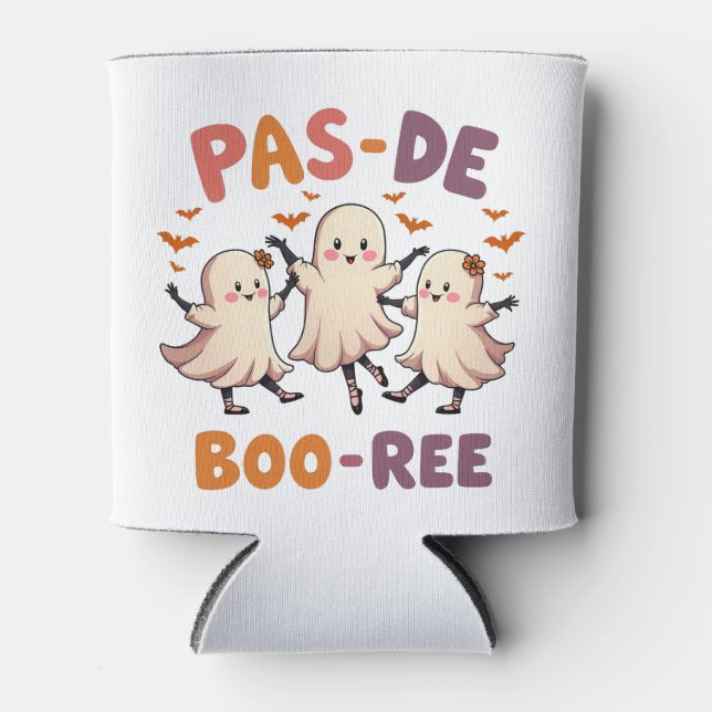 Enfriador De Latas Fantasma de bailes de ballet de Halloween (Anverso)