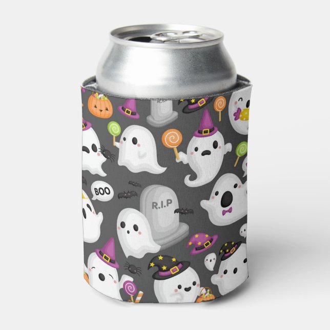 Enfriador De Latas Fantasma, piedras de sepultura, Gorras de murciéla (Lata Anverso)