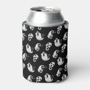 Enfriador De Latas Fantasmas negros y blancos lindos Halloween