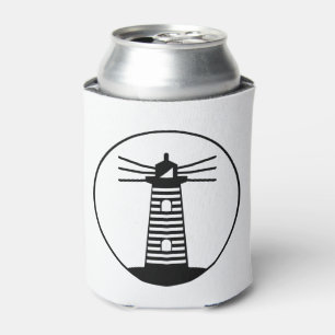 Enfriador De Latas Faro de baliza oceánica náutica arte rayado