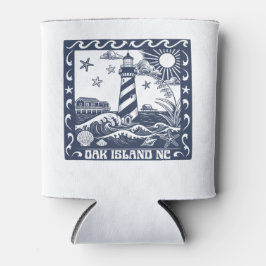 Enfriador De Latas Faro de Oak Island NC Costa de Carolina del Norte