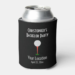 Enfriador De Latas Favor de Boda de Bachelor de Golf Ball