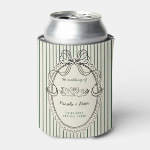 Enfriador De Latas Favor de boda de cisne con rayas dibujadas a mano 