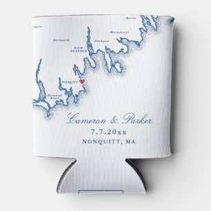 Enfriador De Latas Favor de Boda Mapa de Nonquitt