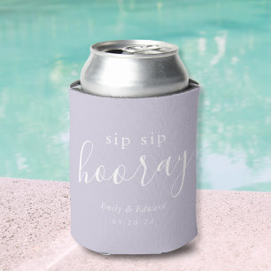 Enfriador De Latas Favor de boda moderno Lilac Sip Sip Hooray