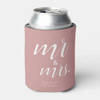 Enfriador De Latas Favor de boda moderno polvoriento rosa negrita Sr 