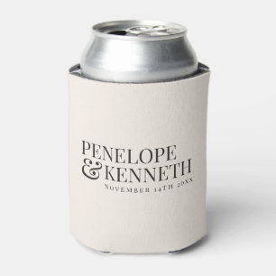 Enfriador De Latas Favor de cena de ensayo personalizada Boda Marfil
