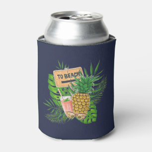 Enfriador De Latas Favor de cumpleaños con Luau de Aloha hawaiano