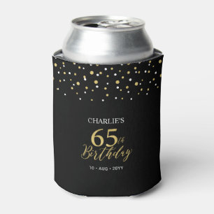 Enfriador De Latas Favor de fiesta de cumpleaños número 65 de confeti