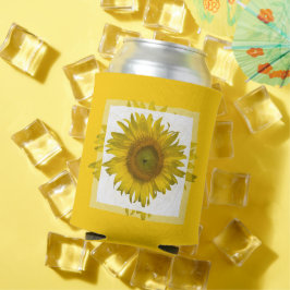 Enfriador De Latas Favor de la boda del girasol amarillo