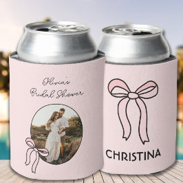 Enfriador De Latas Favor personalizado de ducha de novia rosa Rubor
