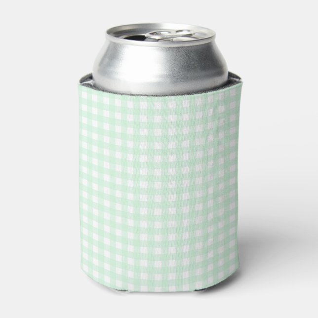 Enfriador De Latas Faye y Lauren Bright Green Gingham (Lata Anverso)