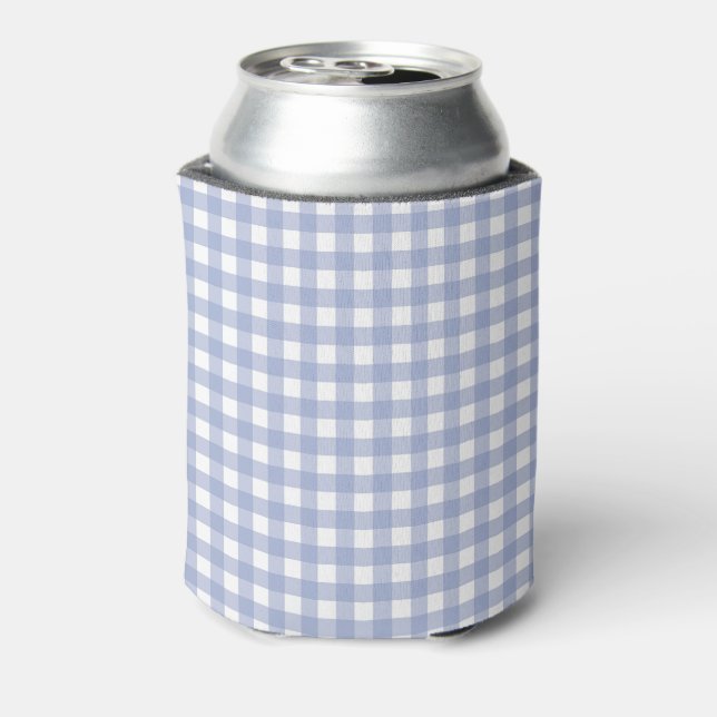 Enfriador De Latas Faye y Lauren Lavender Gingham (Reverso de la lata)