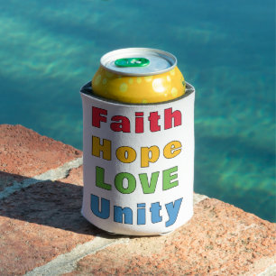 Enfriador De Latas Fe Esperanza Amor Unidad