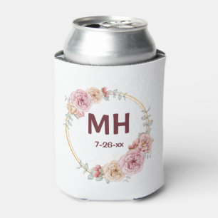Enfriador De Latas Fecha de Boda Personalizada de Iniciales bodas