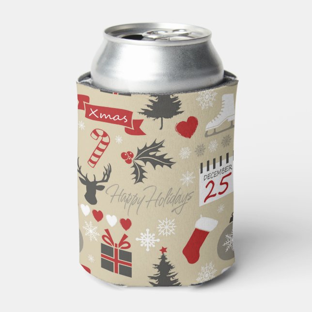 Enfriador De Latas Felices Fiestas (Lata Anverso)