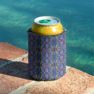 Enfriador De Latas Felices Fiestas Clásicos Navidades Iconos Acuarela