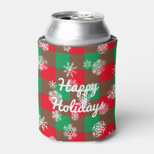 Enfriador De Latas Felices fiestas Copos de Nieve Navidades Buffalo P