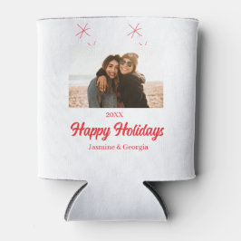 Enfriador De Latas Felices vacaciones chicas regalos familiares de fo