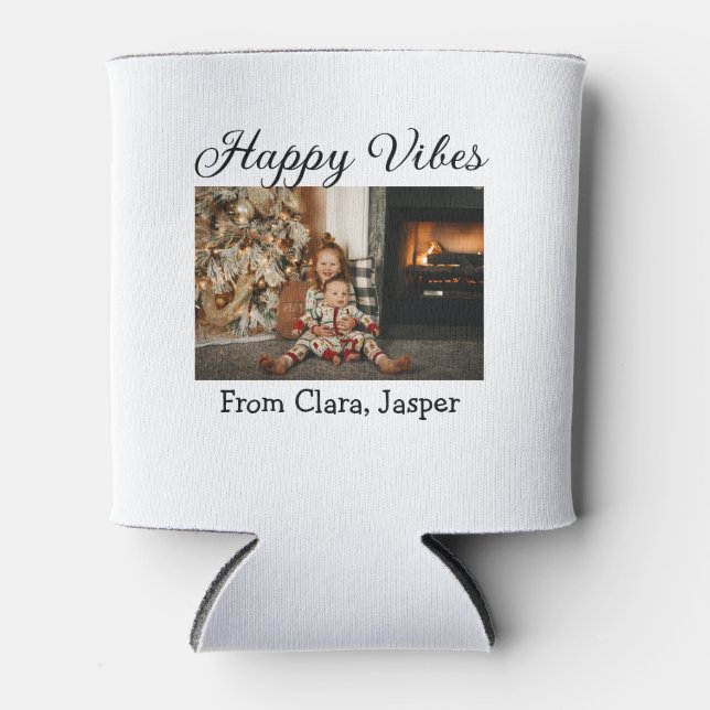 Enfriador De Latas Felices vibraciones niños Navidades familiares Inv (Anverso)