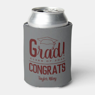 Enfriador De Latas Felicitaciones al Partido de Graduación Marrón Pro