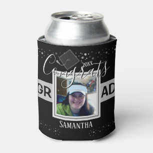 Enfriador De Latas Felicitaciones Graduación Confetti Negro