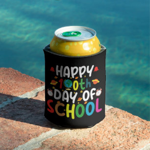 Enfriador De Latas Feliz 100.º Día del Maestro Estudiante Escolar