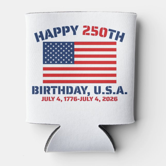 ENFRIADOR DE LATAS FELIZ 250º CUMPLEAÑOS EE. UU. (Anverso)