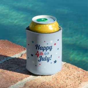 Enfriador De Latas Feliz 4 de julio Rojo Blanco y Azul Patriótico