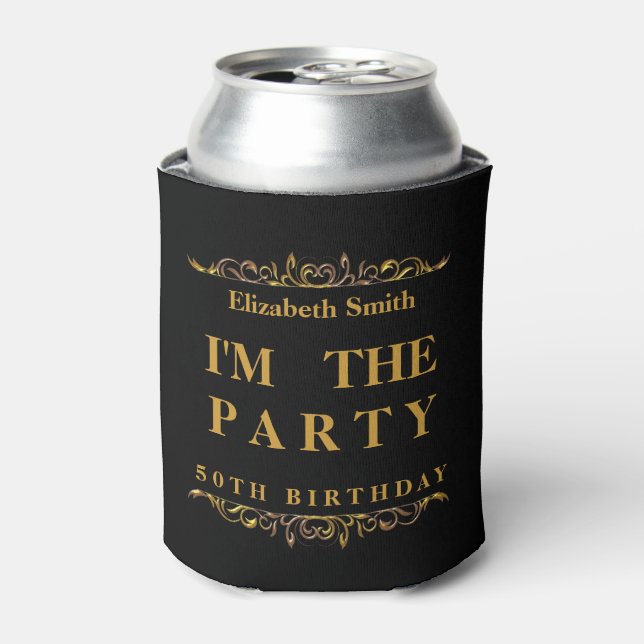 Enfriador De Latas Feliz 50° cumpleaños (Lata Anverso)