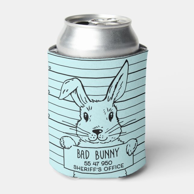 Enfriador De Latas Feliz amapola Pascua Cute Divertido conejo (Lata Anverso)