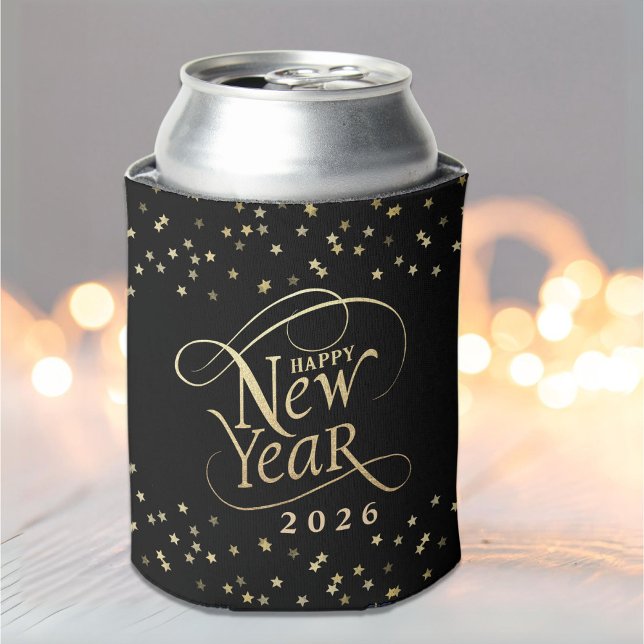 Enfriador De Latas Feliz Año Nuevo Fiesta Oro Negro (Subido por el creador)